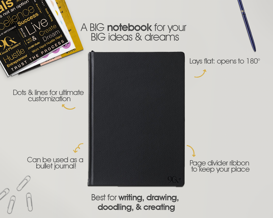 Dotted and lines Hardcover Notebook / Perfect Bullet Journal Lies